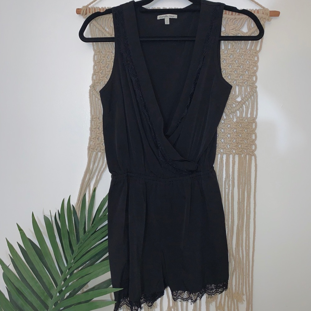 Surplice front romper